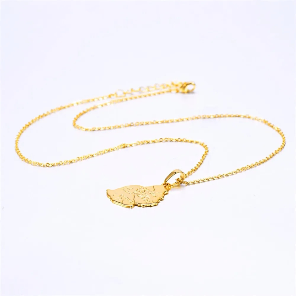 ChainsPro Mauritius Jewelry Map Mens Ile Maurice Pendant Gold Mauritius Republic Map Necklace Womens Jewelry P643 240911