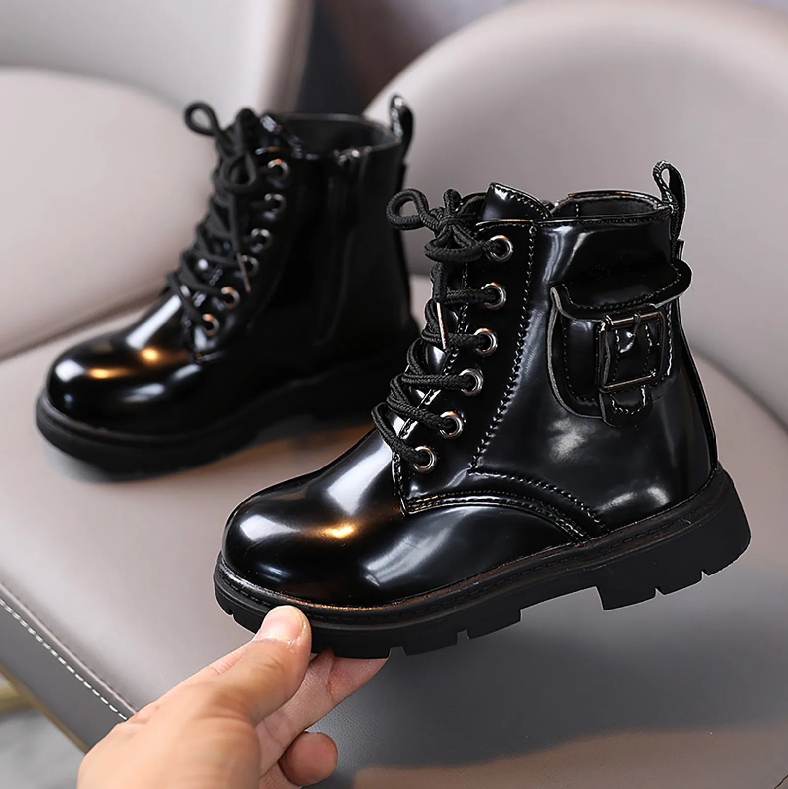 Booths for Kids Boys And Girls Ankle Boots Short Toddler Waterpoor Leather Shoes Size 5 Big 240905z