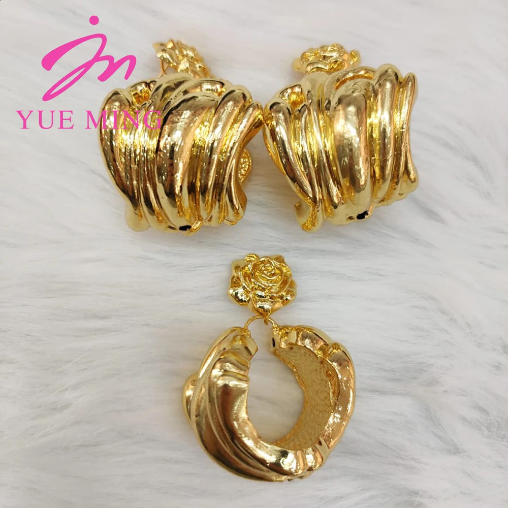 YM Jewelry Sets Fashion 18K Gold color Classic Jewelry For Women Earrings Pendant Necklace Wedding Party Gifts Trendy 240903