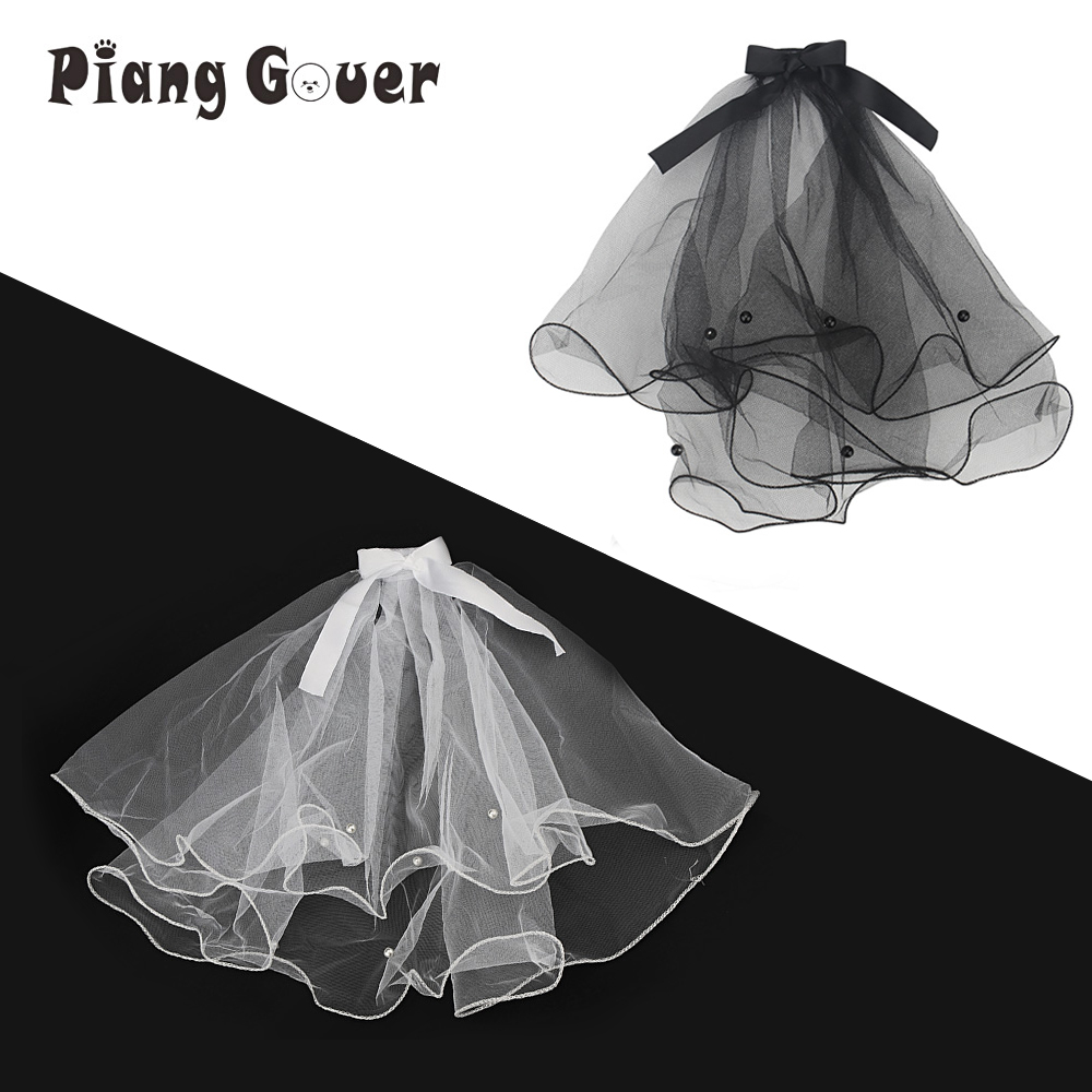Wedding Pet Bow Headdress Veil Dog Bandana Cat Simulation Flower Ribbon Veil Dog Hair Accessories Valentine's Day Party