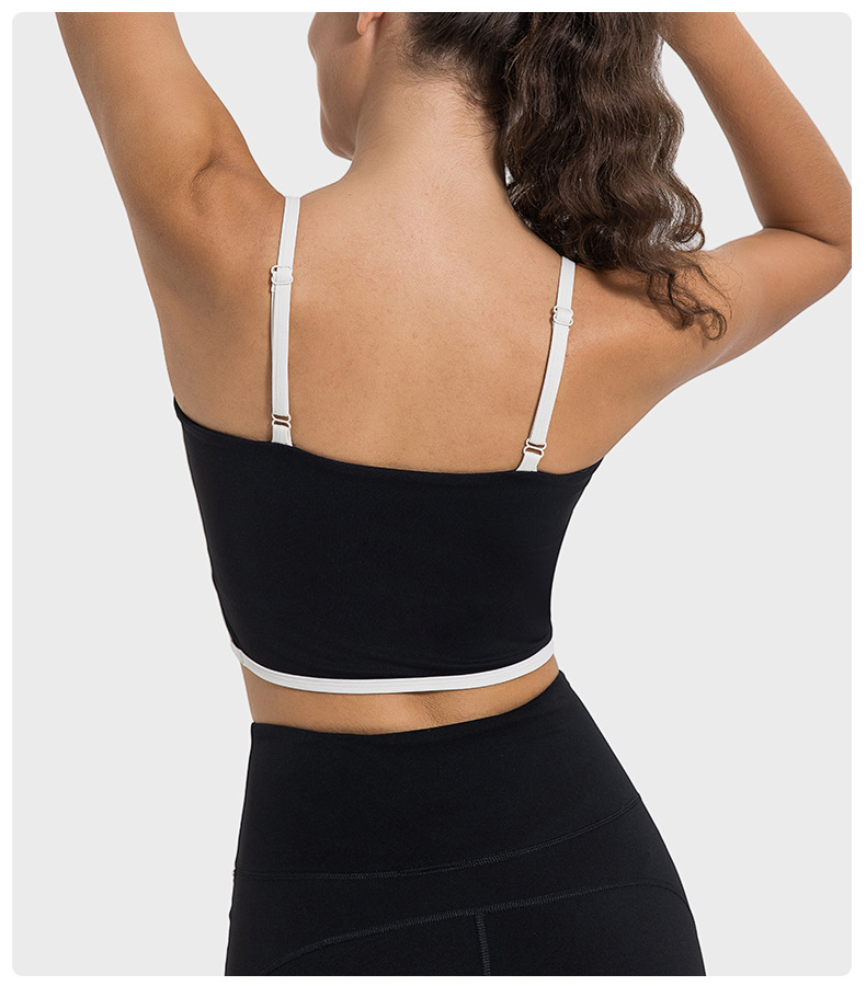 Women Bra Yoga Sport High Impact Fiess Seamless Top New Color Blocked Adjustable Sports Vest