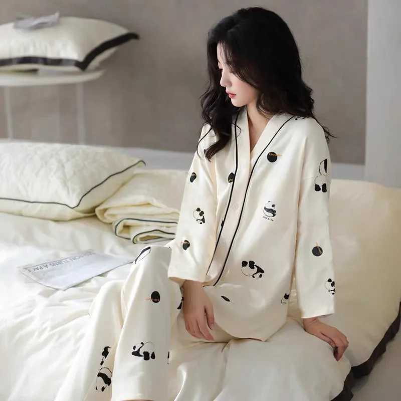 Homewear 2pcs/sets Long-sleeved Clothing Trousers Homewear Ladies Pajama Spring Autumn Clothes Autumn Winter Women Pajama SuitX2409