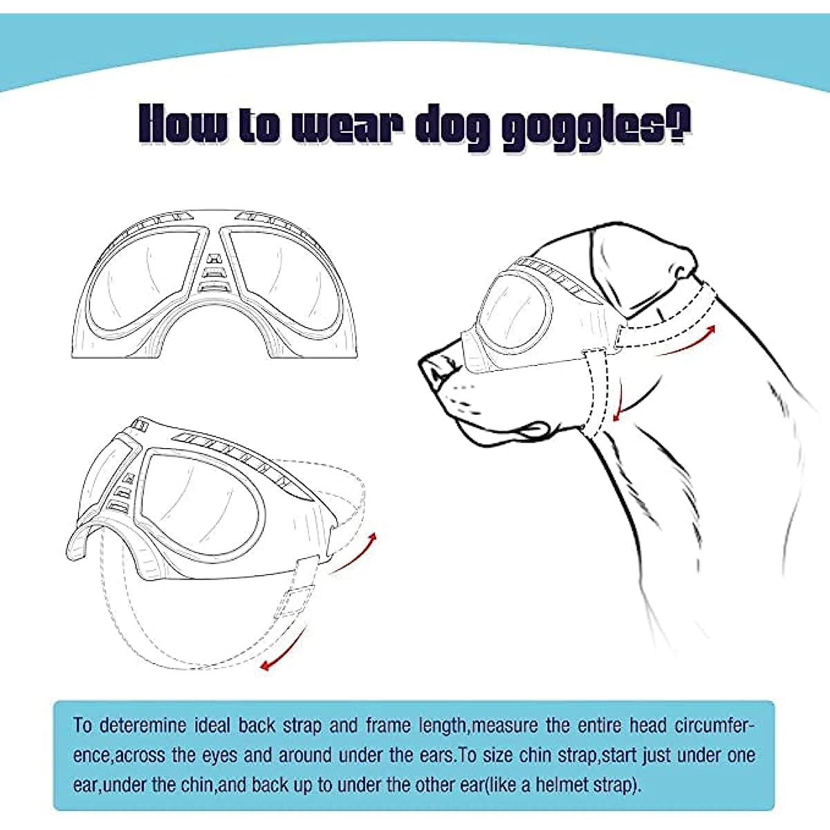 ATUBAN Dog Goggles Big Area Dog Sunglasse,Large Breed Windproof Snowproof Eye Protection Dog Glasses for Outdoor Driving Cycling