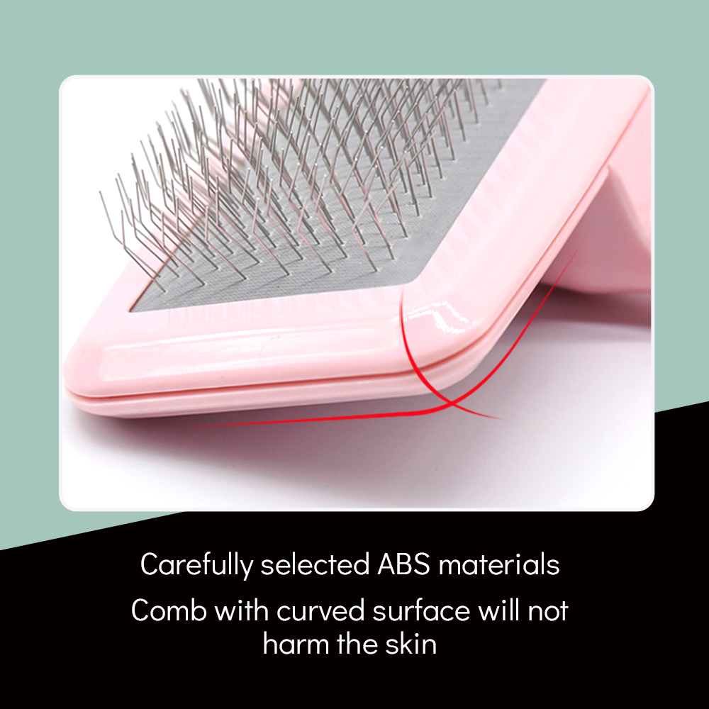 Fenice Pet Hair Massage Comb Open-Knot Brush Groming Cleaning Tool Stainless Steel Comb Needle For Dog Cat