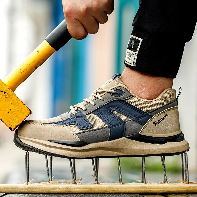 Safety Shoes Men With Steel Toe Cap Anti-smash Men Work Shoes Sneakers Light Puncture-Proof Indestructible Shoes Drop 240904