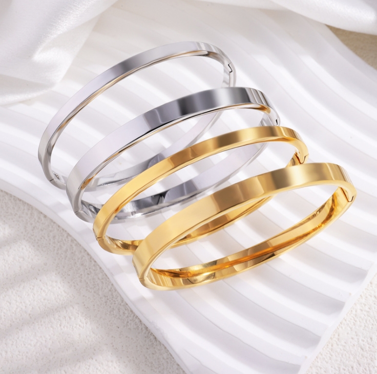 Bracelet for Women and Men Couple Cuff Bracelet Classic 18K Gold 316L Stainless Steel Wedding Bracelet Jewelry gift
