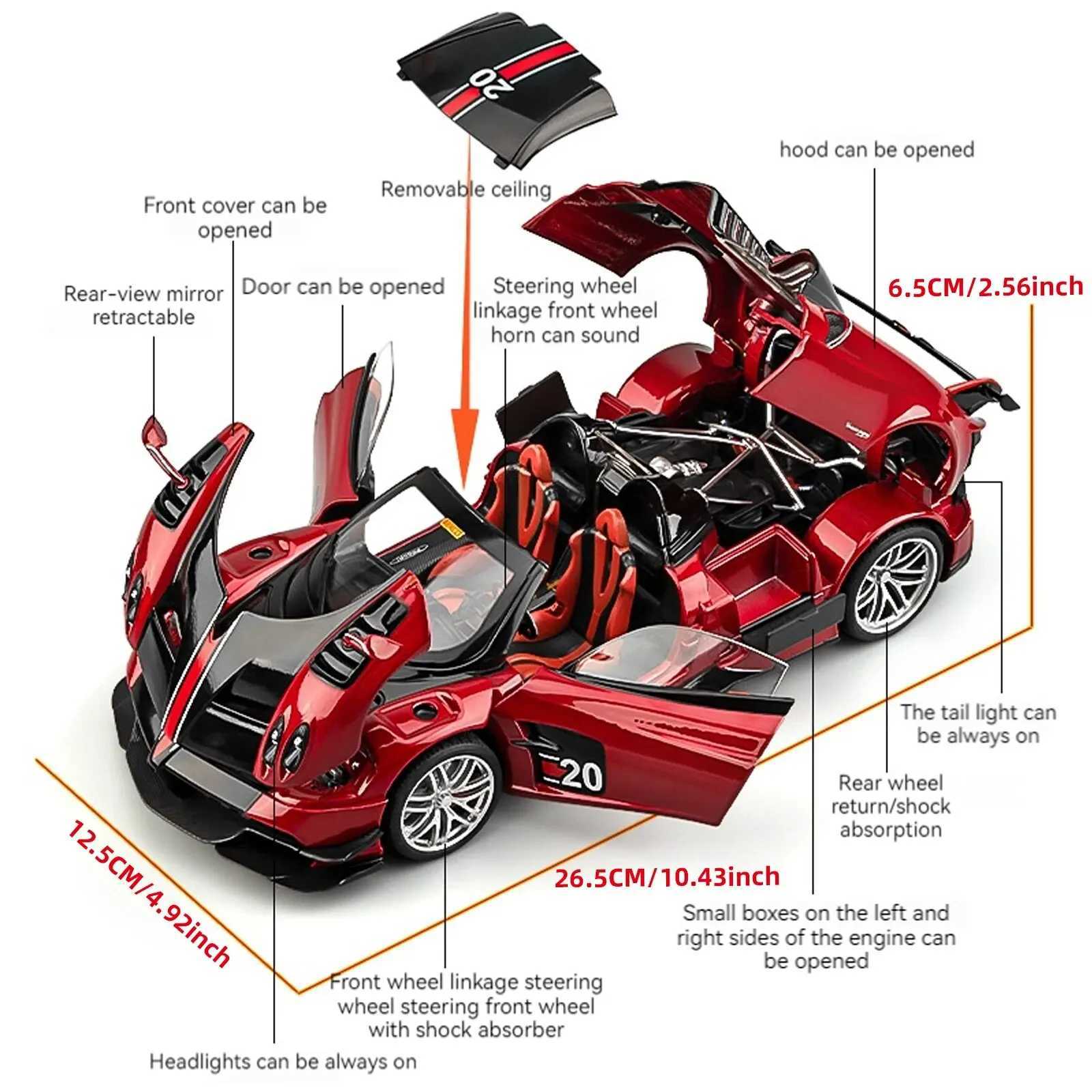 Diecast Model Cars 1 18 Pagani Huayra BC Blu Francia/Candy Blue with Carbon Accent 1/18 Autoart Model Car T240910