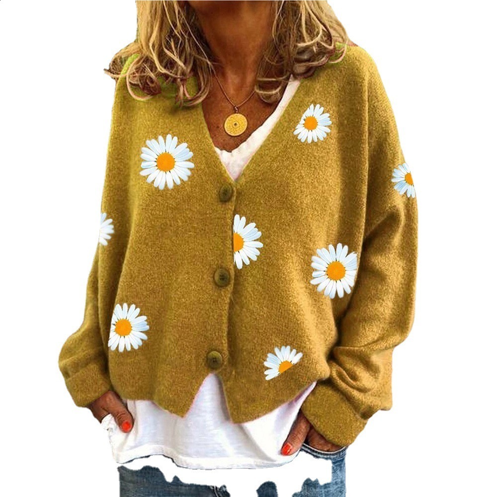Womens Sweaters MIAOO Rainbow Color Striped Women Sweater Buttonedup Knit Cardigan VNeck Fuzzy Multicolor AutumnWinter In 230822