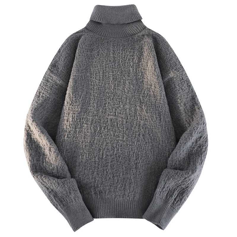 Solid Warm Neck Sweater New Color Pullover Knitted Mens High Casual Turtleneck Sweatwear Woolen Mens Winter Outdoor TopsX2409