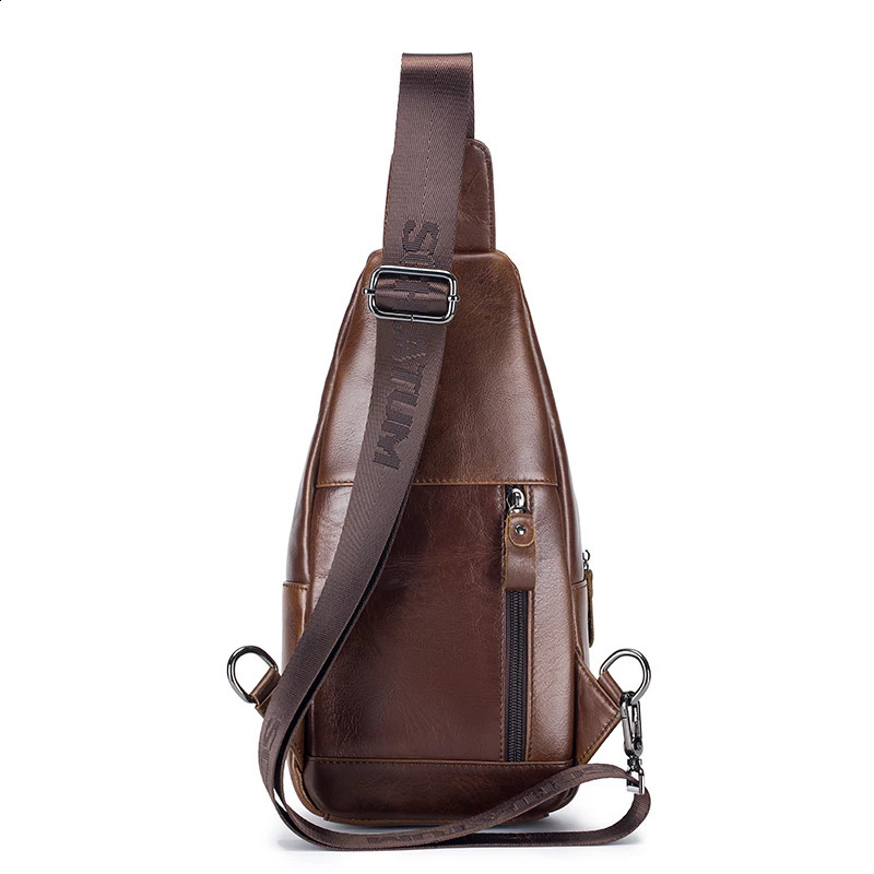 SCHLATUM 100% denim leather casual fashion cross body chest bag mens leather shoulder bag multifunctional mobile phone bag 240907