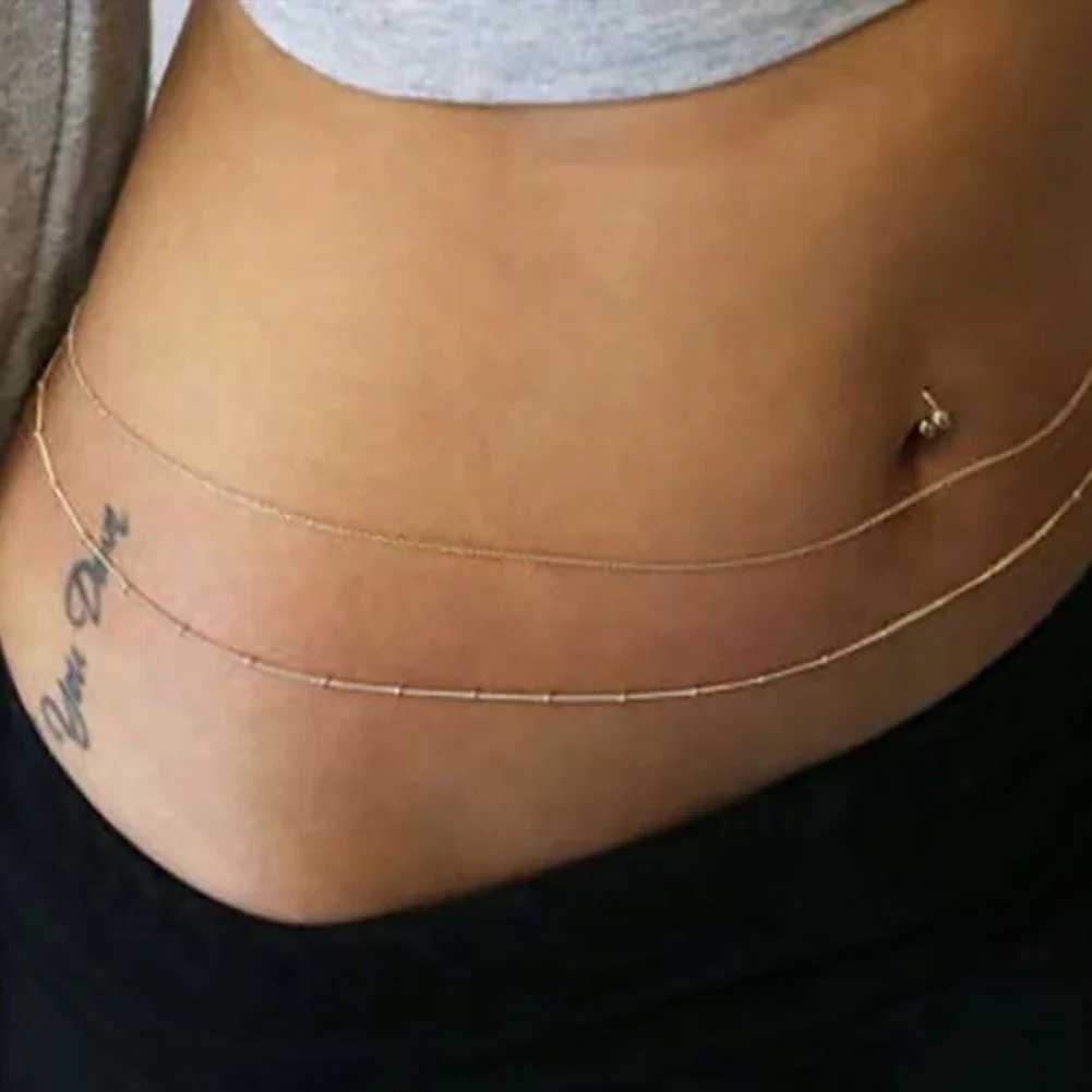 Multilayer Stainless Steel Sexy Sequins Coin Bra Bikini Beach Harness Necklace Waist Belly Body Chain Fashion JewelryX2409