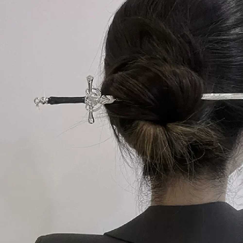 Vintage Punk Metal Sword Hairpin Chinese Simple Hair Sticks for Women DIY Hairstyle Hair Dish Hair Accessories Trendy HairStickX2409