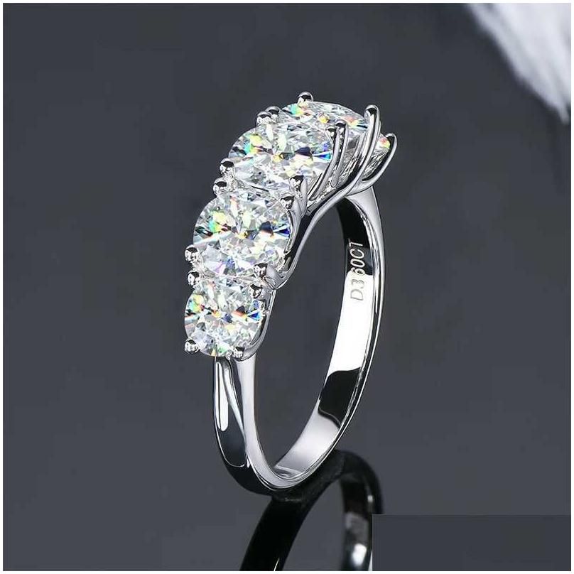 Elegant Moissanite Ring: Gold Plated Iu D3.6Ct Jewelry 4