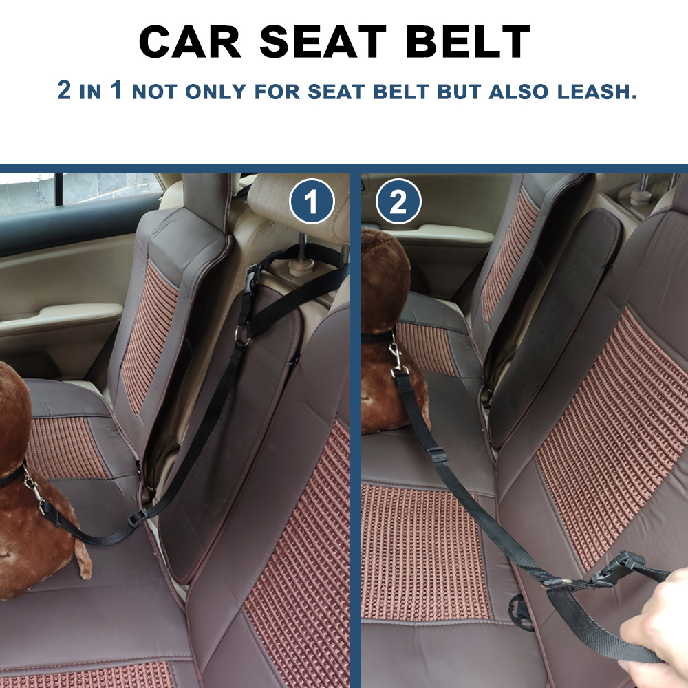 Adjustable Pet Car Seat Belt Nylon Lead Dog Leash Backseat Safety Belt OEM Custom Designer Dog Harness Collar Pet Accessories