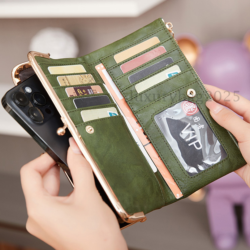 Hot selling RFID women's long wallet PU leather handbag with multiple card slots coin zipper wallet women's mobile wallet organizer wallets 