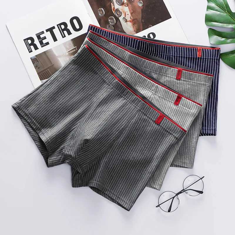 Male Mens Underwear Fashion Men Boxers Sexy Oft Breathable Underwear Comfort Panties L-4XL Underpants Striped Boys UnderwearX2409