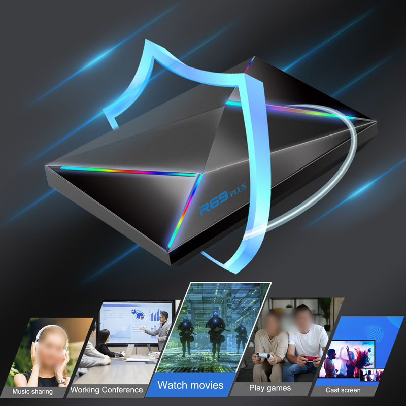 Wifi6 R69 Plus TV Box Android 14 Allwinner H728 Octa-core Chip 1000M Lan BT5.0 2.4G&5G Wifi Smart Set Top Box Home Video Player