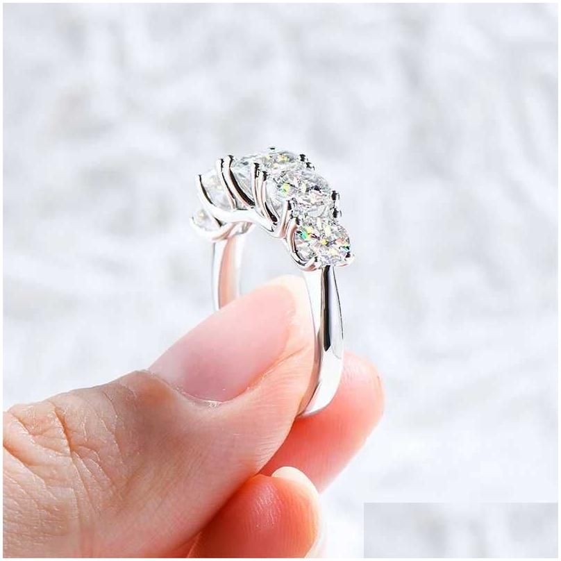 Elegant Moissanite Ring: Gold Plated Iu D3.6Ct Jewelry 4