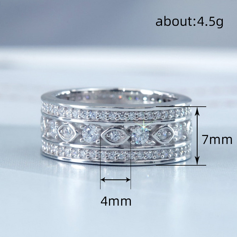 Hip Hop Wedding Rings: Sterg Sier, White Topaz CZ Eternity Band Ring for Women