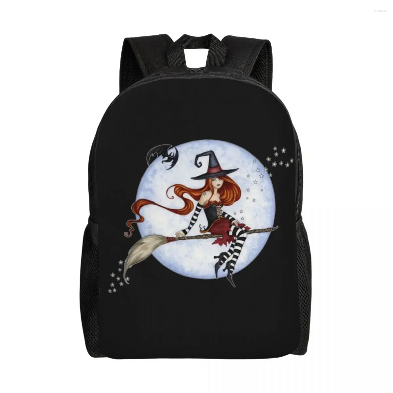 2025 NEW Backpack Bats In The Night Backpacks For Women Men Water Resistant School College Halloween Goth Occult Witch Bag Printing Bookbag zhanyishen