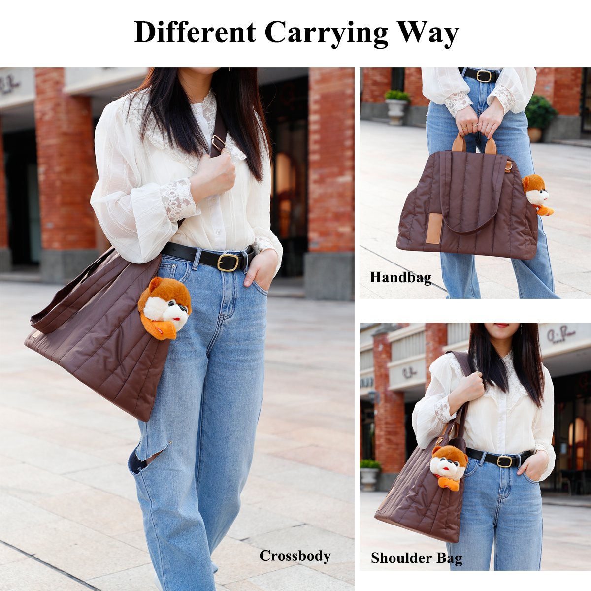 Others Dog Carrier Dog Carrier Bag Fashion Quilted Pet Carrier Purse for Small Dogs Cats Light Weight Waterproof Puppy Travel Bag Bite Proof H250213