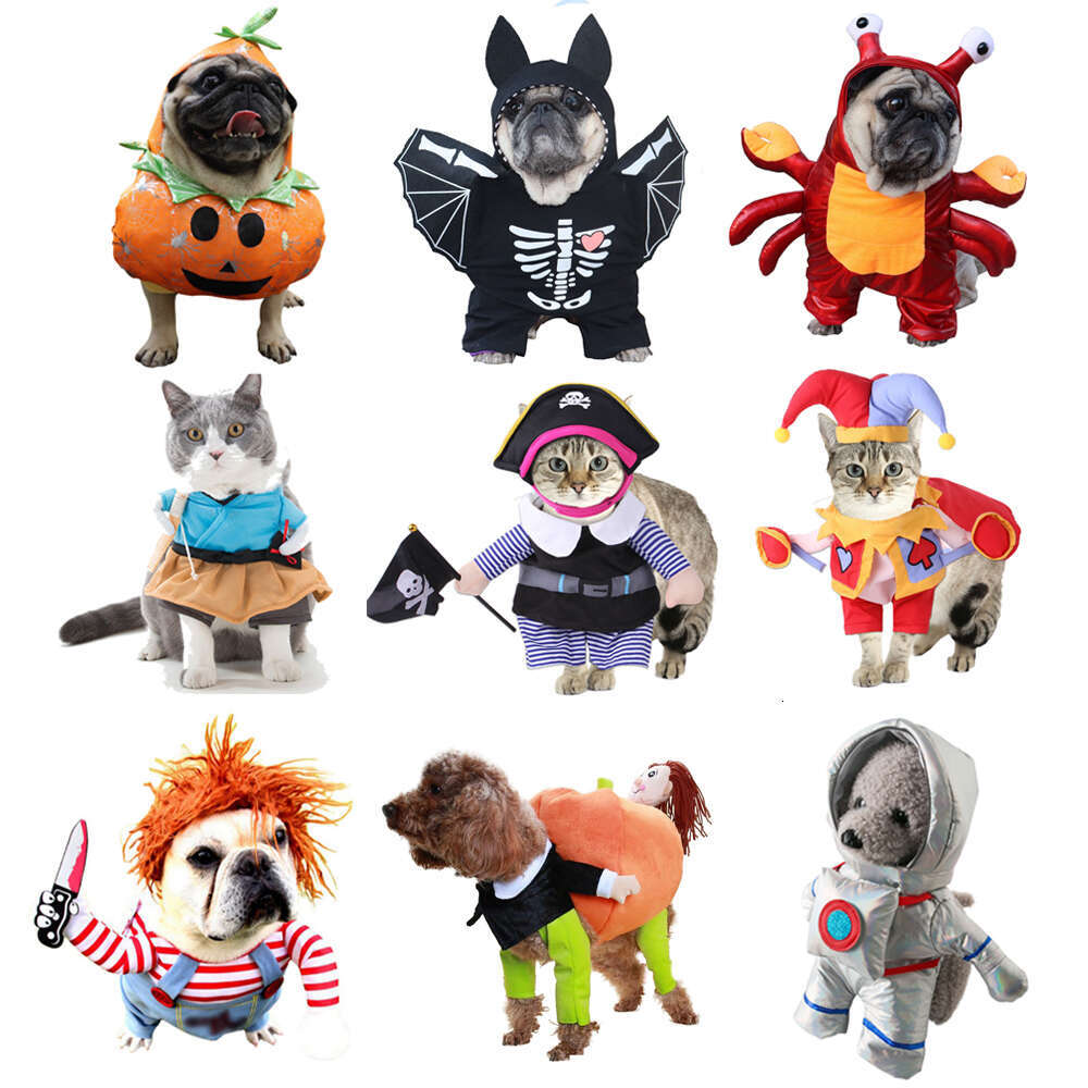 Funny Halloween Clothes Dogs Cosplay Costumes Set Christmas Dog Costume Comical Outfits For Pet Cat Puppy Party Clothing 2b8
