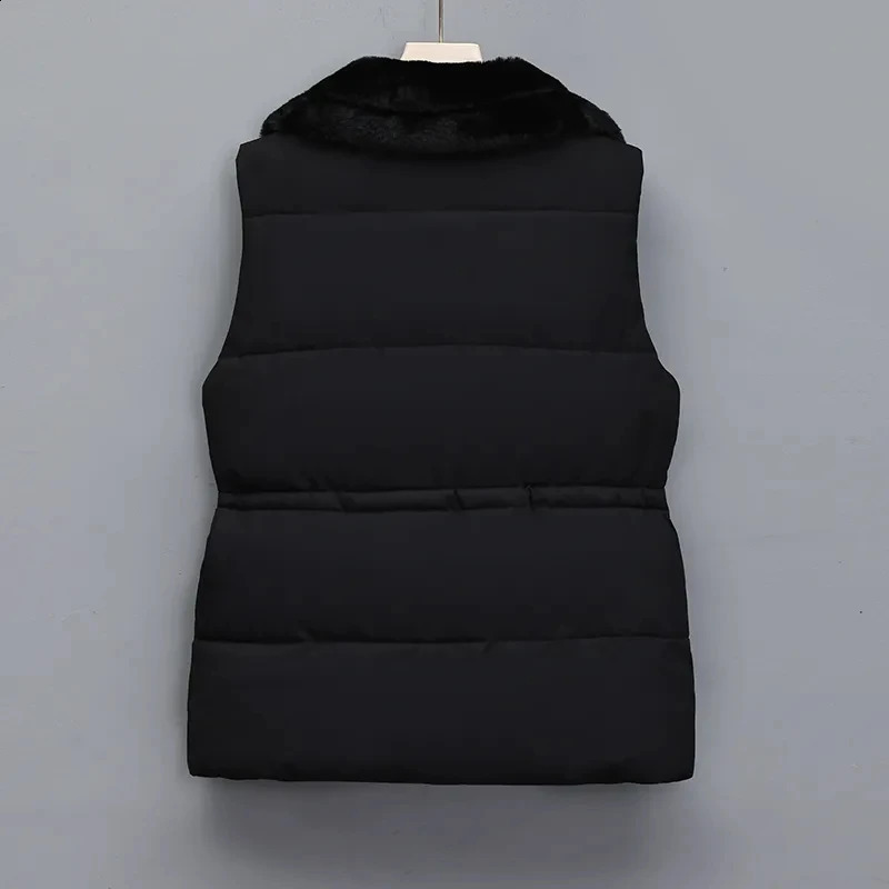 autumn and winter cotton padded vest jacket womens Korean style sleeveless suit collar waist coat short top 240910