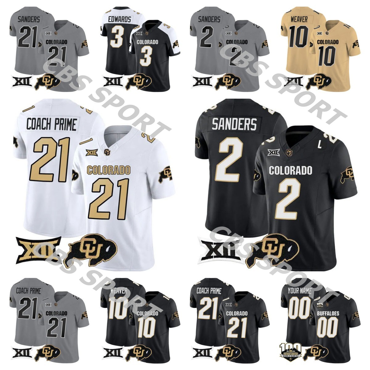 2024 Custom NCAA Colorado Buffaloes Football Jersey 2 shedeur sanders Travis Hunter Jimmy Horn Jr. Dallan Hayden Shilo Sanders Mark Vassett Woods - All Stitched