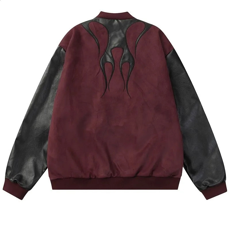 American Fashion Street Stitching Comparison Pilot Jacket Y2K Harajuku Retro Couple Casual Clown Top Men and Women 240906