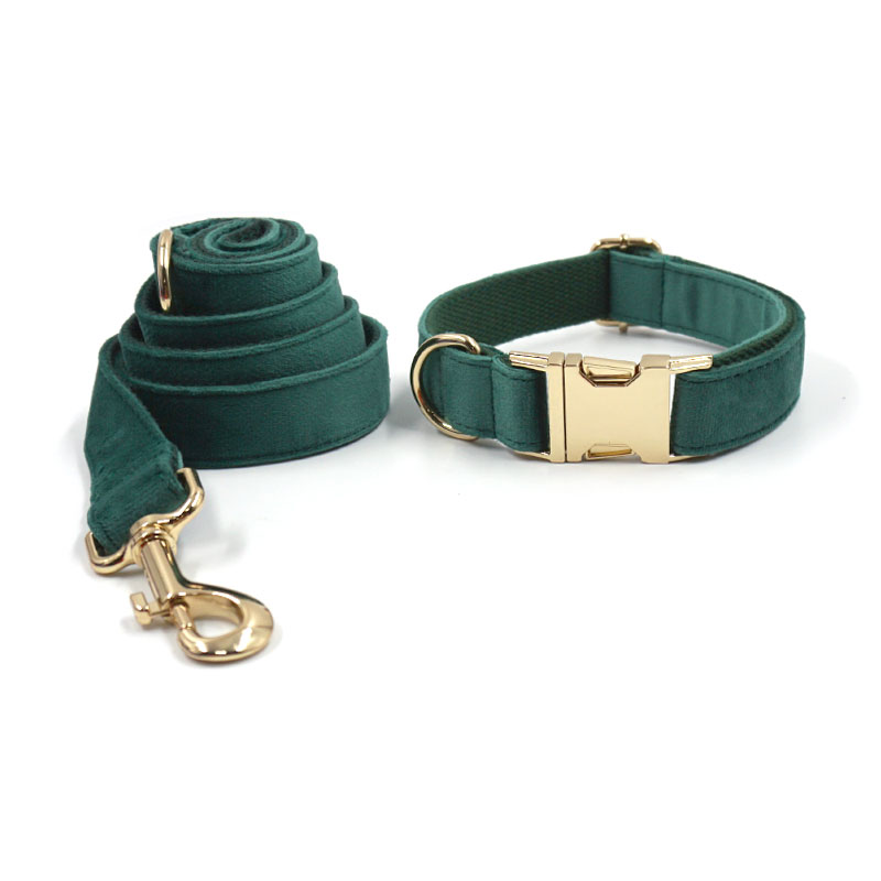 Green Veet Personalized Collars for Dogs Adjustable Pet with Safety Metal Buckles Sailor Bow Puppy Harness Gift Set