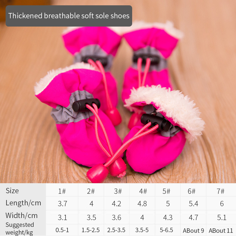 4pcs/set Waterproof Pet Dog Shoes Anti-slip Rain Boots Footwear for Small Cats Dogs Puppy Dog Pet Booties Pet Paw Accessories