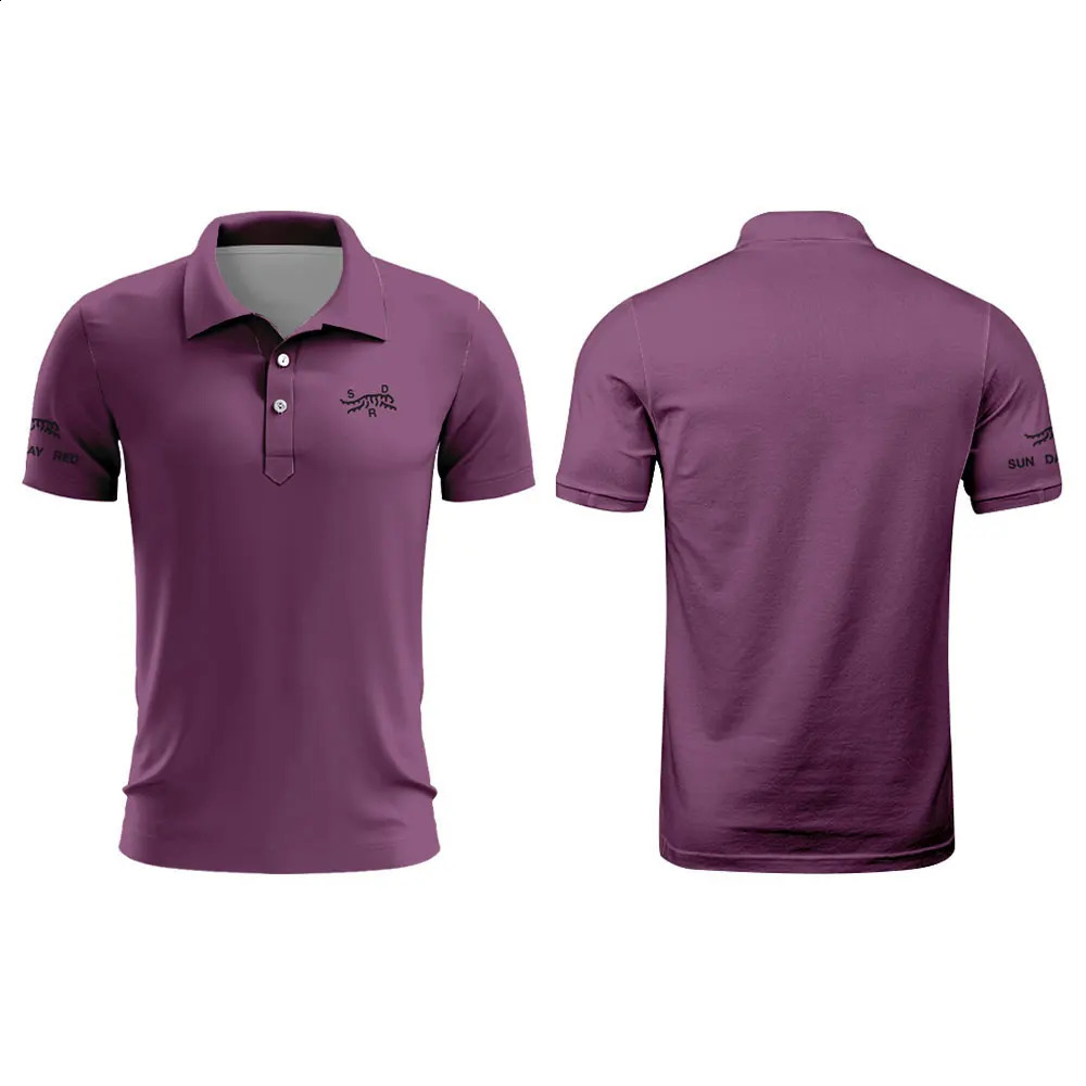 Tiger Woods Golf Sun Day Red Vintage Stripes Mens Summer Tshirt Top Quick Drying Club button up Polo shirt 240910