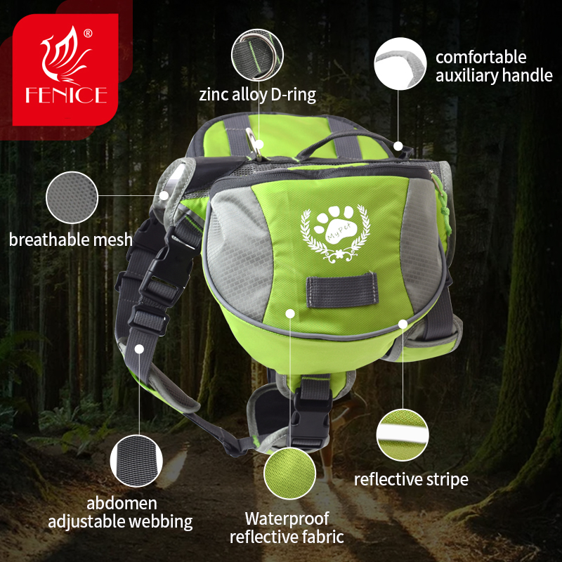 Fenice Professional Multi-Function Detachable Waterproof Breathable high-capacity Adjustable Pet Dog Bag Outdoor Backpa
