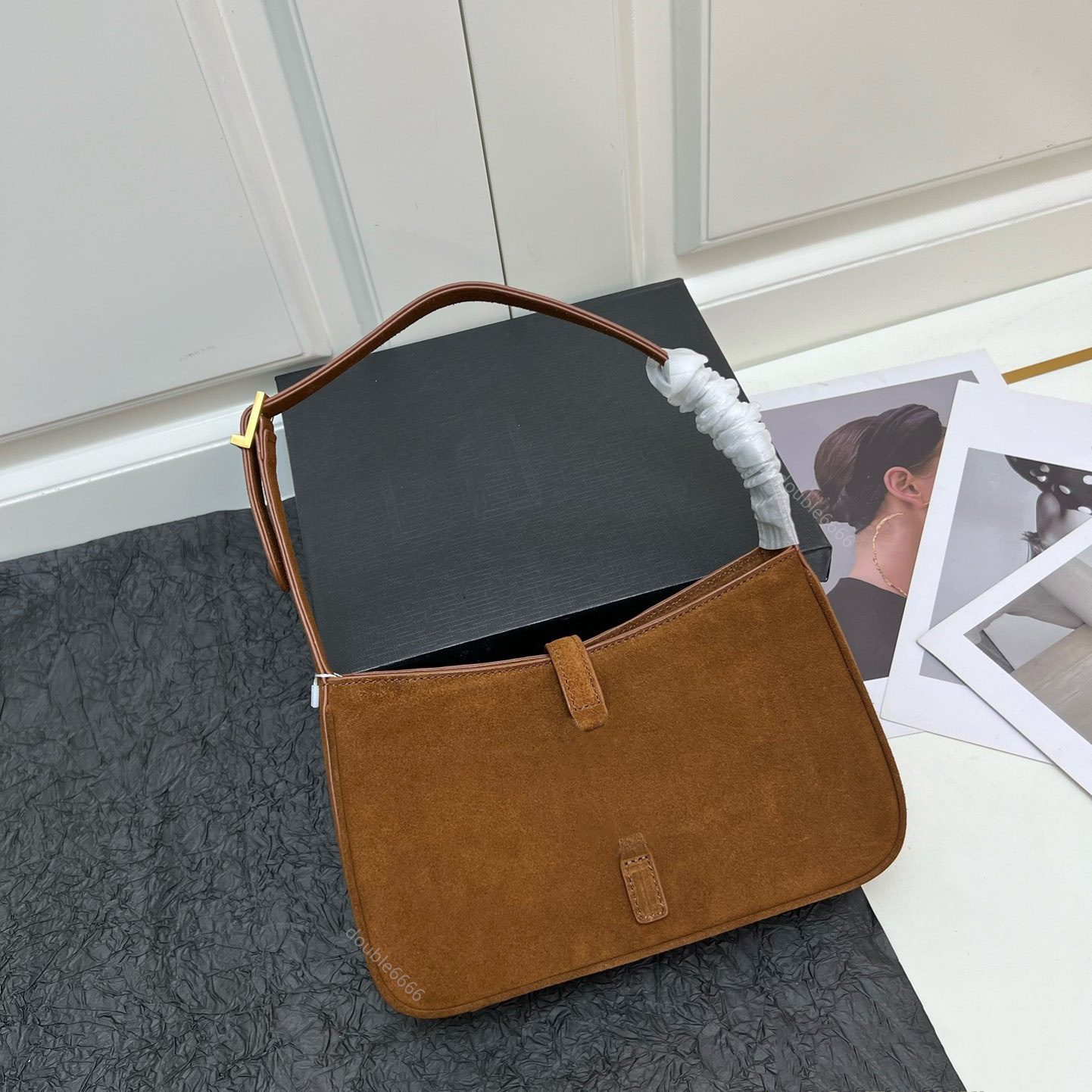 Designer fashion Bag Gold Button Letter Shoulder High quality leather vintage crossbag Carry underarm purse Envelope bag Tote Messenger bag Mobile phone bag