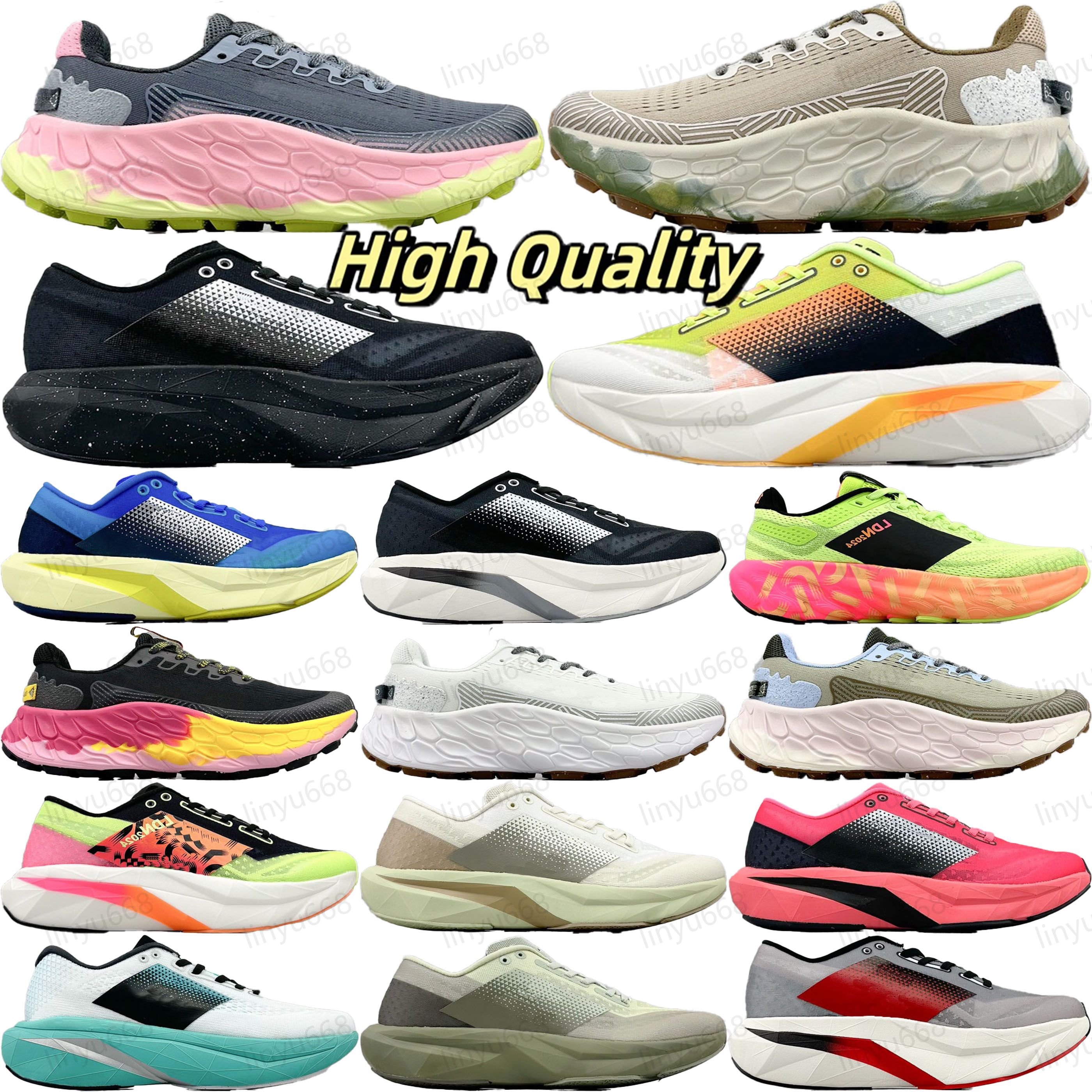 2024 New sports shoes men's and women's thick soled shoes marathon running shoes designer fresh foam off-road sports shoes white outdoor casual shoes