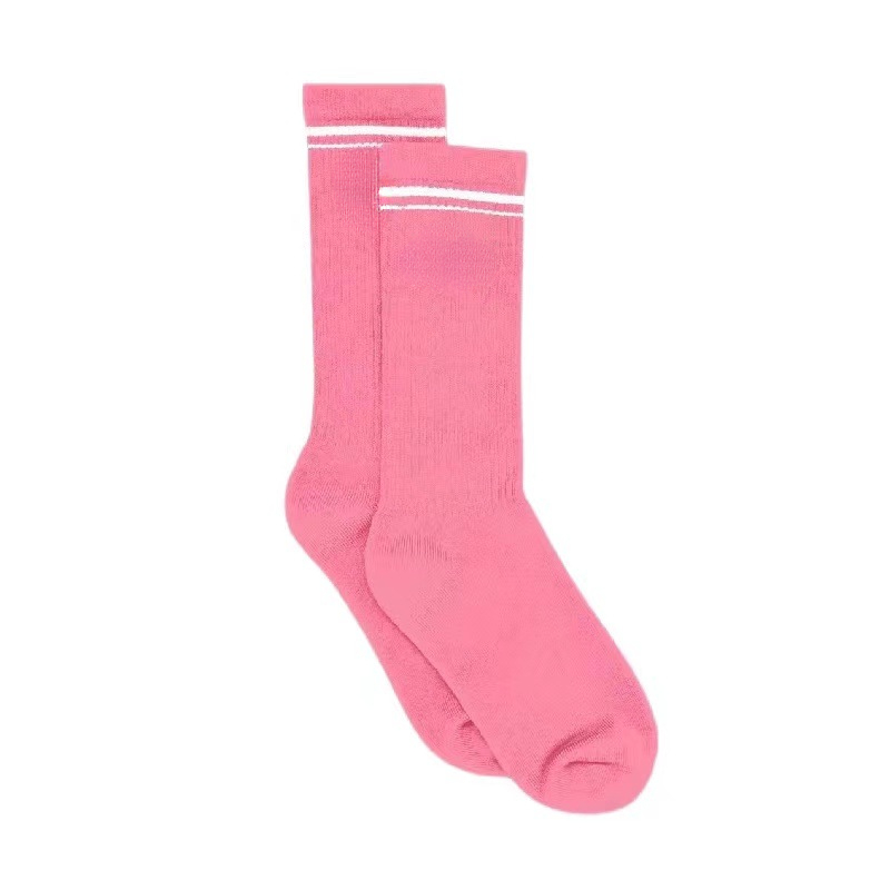 Womens yoga stockings Outdoor Throwback Womens Cotton Medium Tube Sports Socks Four Seasons Comfy Cushioning Classic Academic Style Stretchy Sweat-Wic