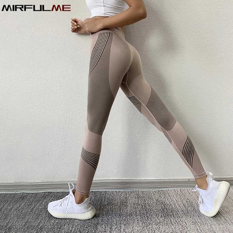Yoga Pants Women Seamless Leggings High Waist Yoga Pants Slim Stripes Running Trousers Elastic Squatproof Leggins Gym Fitness Tights Female M240910