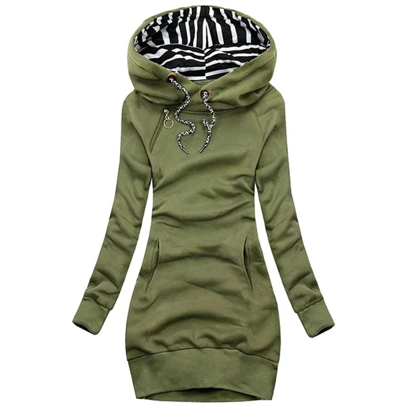 Autumn Winter Women Dresses Fashion Long Sleeve Hoodie Dress Casual Hooded Dresses for Women Pullover Long Sweatshirt