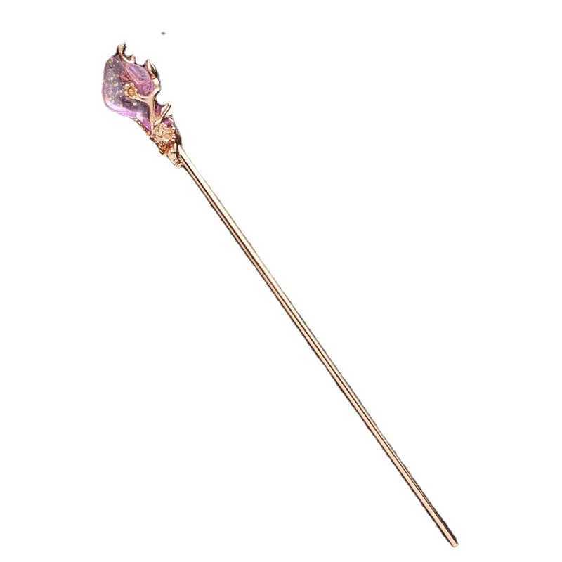 Vintage Chinese Style Hanfu Hair Stick Women Metal Glaze Hair Fork Hair Chopsticks Hairpin Woman Jewelry Clip AccessoriesX2409