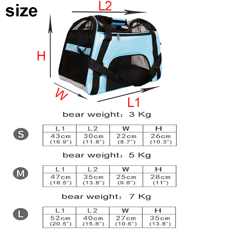 Cat Bags Soft-Sided Portable Dog Carrier Mesh Breathable Carrier Bags for Cats Dogs Comfort Foldable Handbag Pet Transport Bag