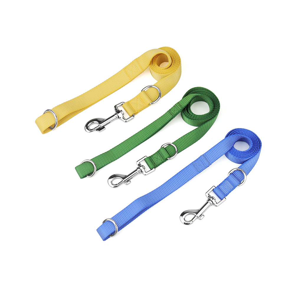 Macaron Nylon Pet Leash Double D Buckle Dog Leash with Rotatable Metal Buckle Adjustable Dog Leash Dog Accessories Supplies