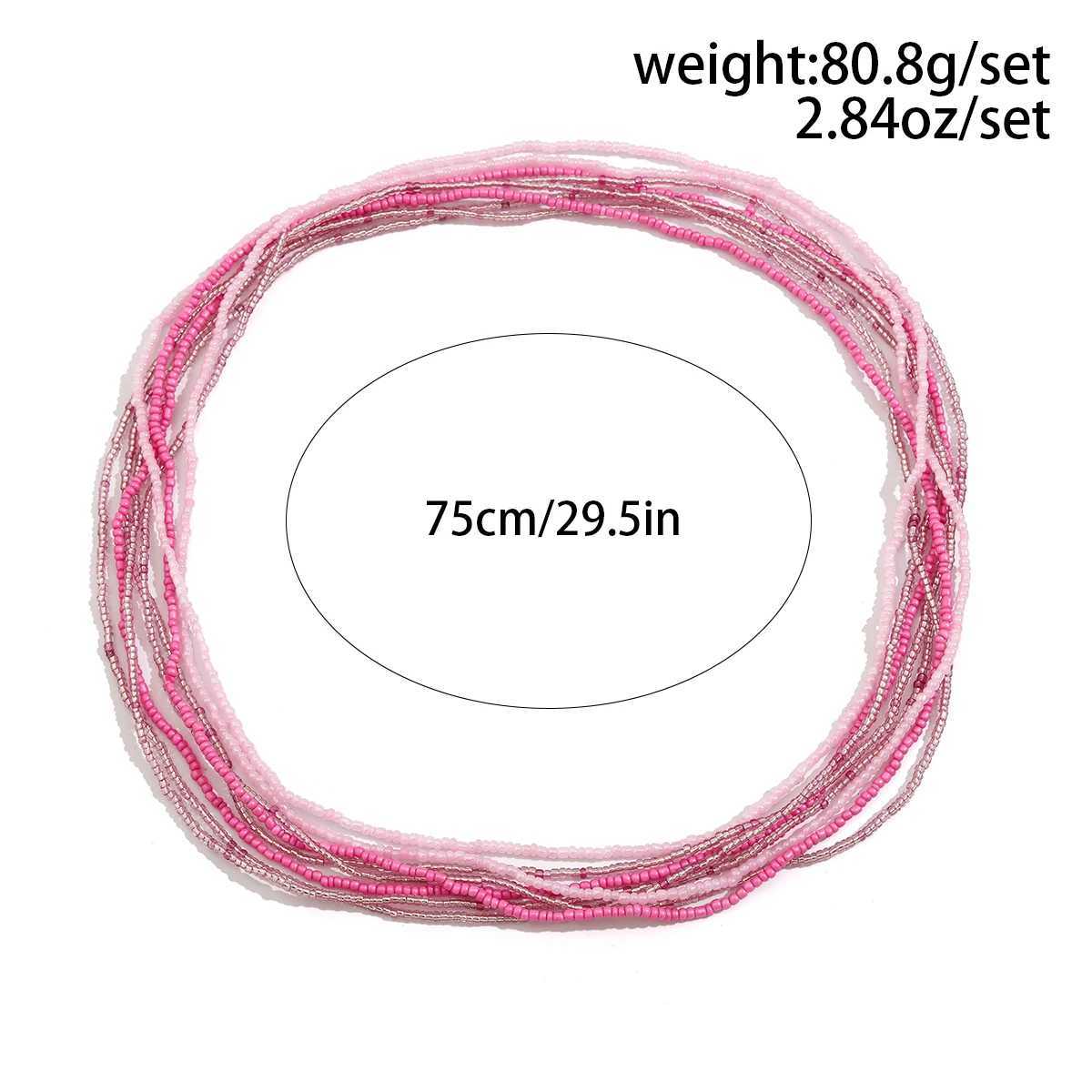 Ingemark 8Pcs/Set Bohemian Bead Waist Chain Warm Girls Summer Beach Bikini Elastic Navel Belt Y2K Jewelry Accessories X250410
