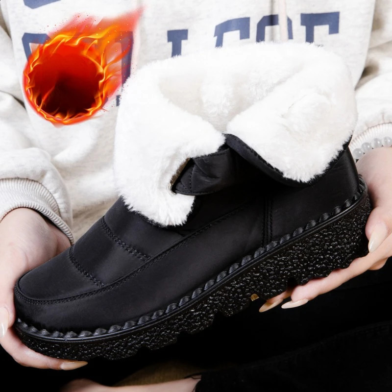 Womens Shoes Snow Fashion Shoes Platform Womens Shoes Fur Keep Warm Boots Soft Plush Botas Unprinted Winter Shoes 240919