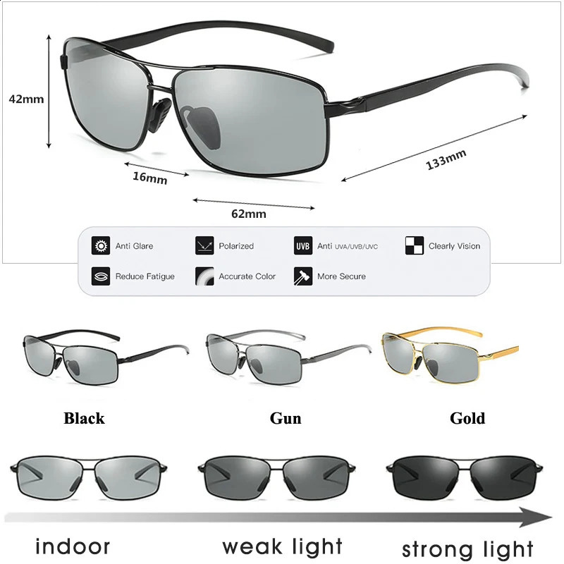 LIOUMO top-level pochromic glasses for men and women polarized chameleon glasses driving goggles anti sunglasses 240910
