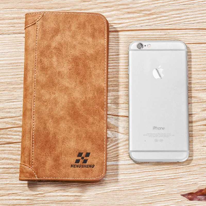 Mens wallet PU leather frosted long wallet coin pocket Billetera Hombre mens wallet mens ID card clip money bag Z250411