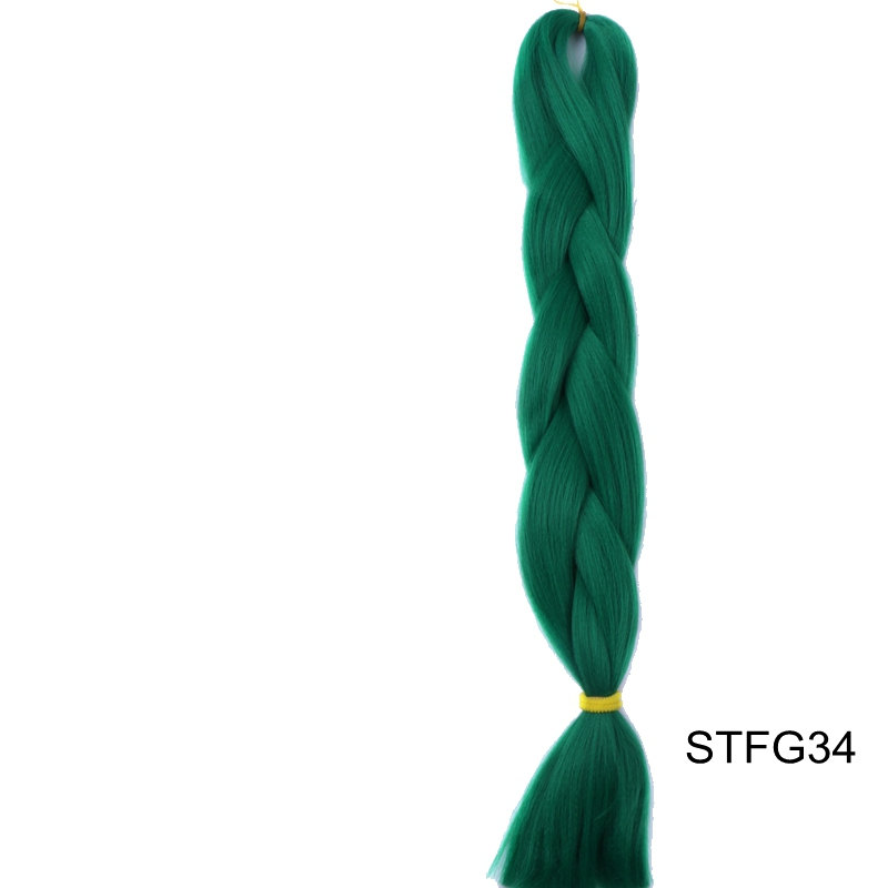 Wholesale Synthetic Jumbo Braiding Hair Bulk 24inch 80g Single Color Synthetic Straight Crochet Braids hair Extensions