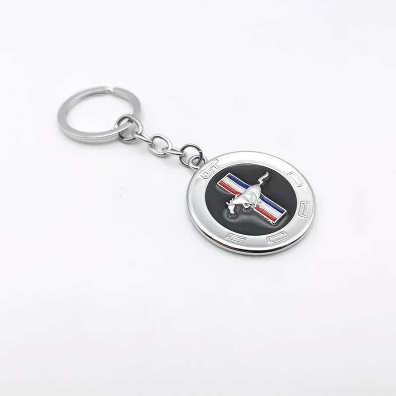 Metal keychain for Mustang GT Focus Mk2 Mk3 Carnival Rangers Mondeo S-MAX Kuga Shyelby Transit horse pendant car keychain W240911