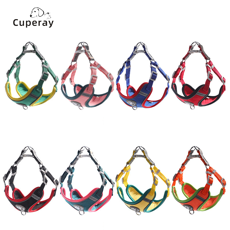 Small Dog Harness and Leash Set Reflective Dog Harness for Small Dogs Medium Dog Adjustable Pet Harness Easy Control for Walking