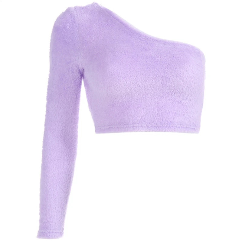 Sexy Irregular Single Shoulder Sweater Women Sweater Autumn Winter Tops Slim Pullover Knitted Sweater Jumper Tight Fitting Short 240911