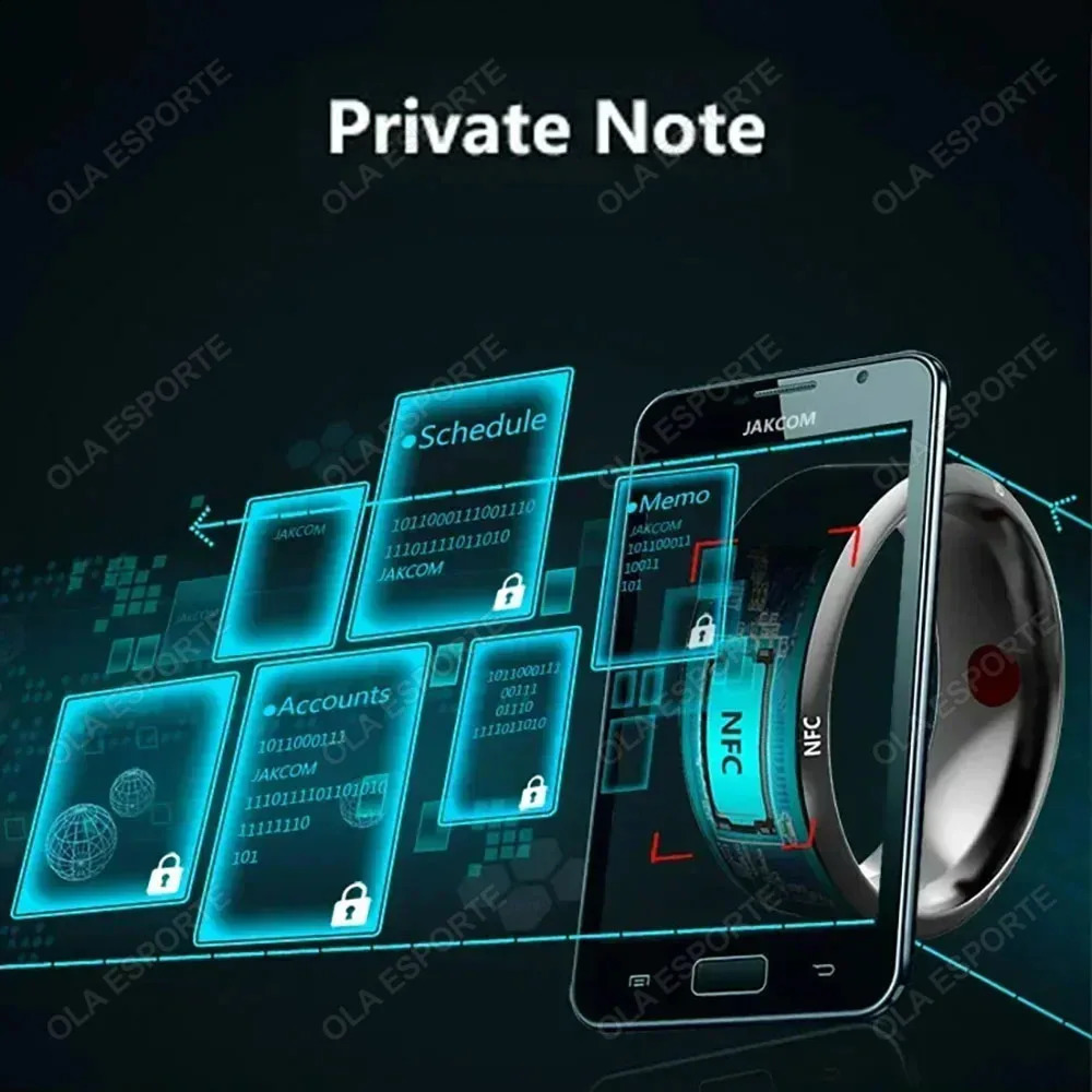 Fashionable NFC Control Smart Ring Electronic Bluetooth Ring Solar Ring IC Rewritable Analog Access Card Tag Key Ip68 Waterproof 240911